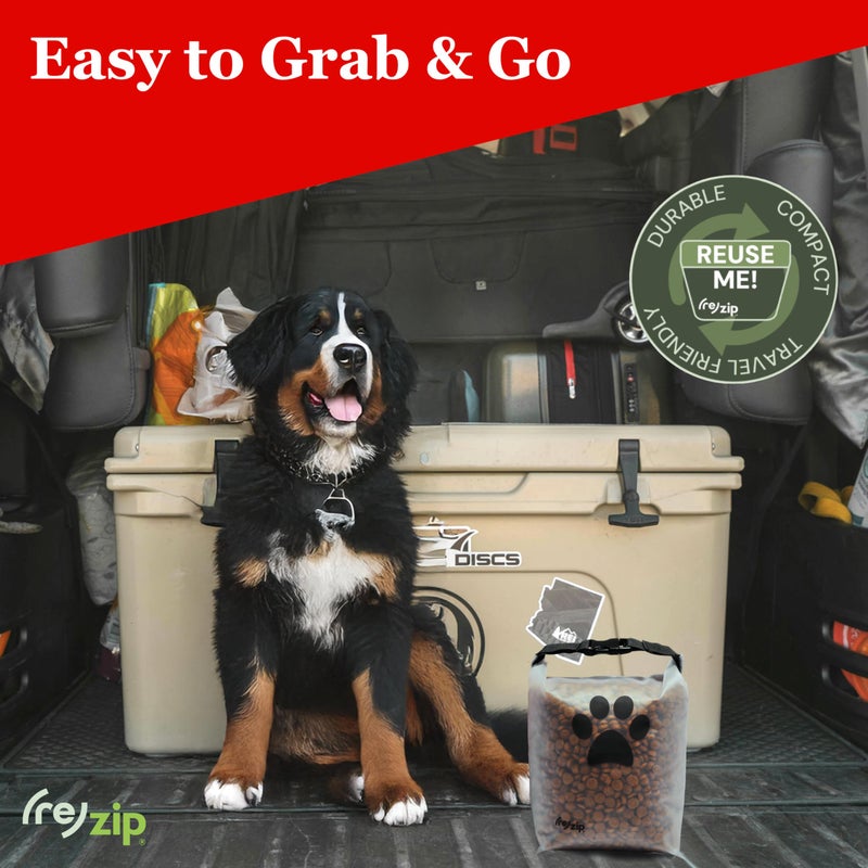 Rezip (re)zip Roll Top Pet Food Storage Bag (14-Cup) | BPA-Free, Food Grade, Pet Safe | Keeps Kibble Fresh for Camping, Dog Boarding, Weekend Getaways | Machine Washable - Image 5